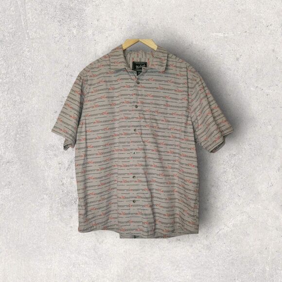 Vintage Woolrich Men’s Size XL Rowboat All Over Print Short Sleeve Button Up - Picture 2 of 5